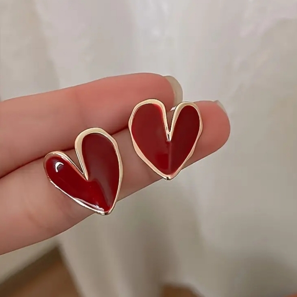 Jewelry - Red Heart Earrings